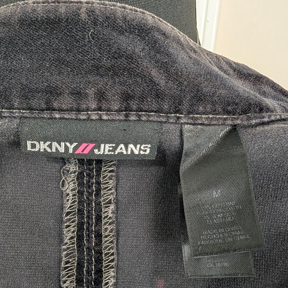 DKNY Black Velvet Blazer with Gold Buttons - Picture 6 of 6